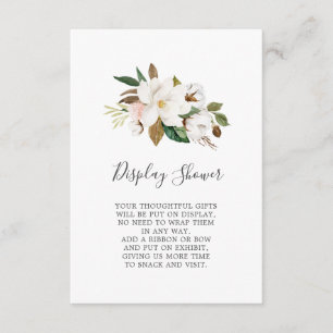 Carte D'accompagnement Élégant Magnolia Douche d'affichage blanc et bla