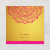 Carte D'accompagnement Elégant Mandala rose or et mariage indien RSVP (Dos)