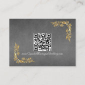 Carte D'accompagnement Elegant Marble, Grey, Gold Frame, Gold Heart (Dos)