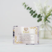 Carte D'accompagnement Elegant Marble, White, Gold Frame, Gold Heart (Debout devant)