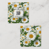 Carte D'accompagnement Elégant marguerites blanches champs floraux blancs (Devant / Derrière)