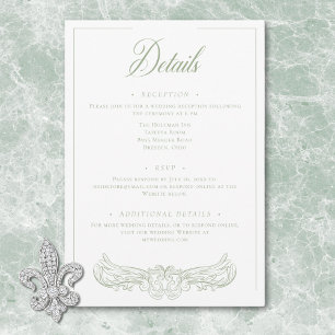 Carte D'accompagnement Élégant Mariage à Crête de Oiseau de Chinoiserie V