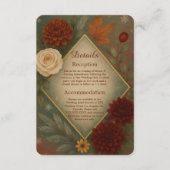 Carte D'accompagnement élégant mariage à fleurs d'automne (Devant)