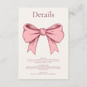 Carte D'accompagnement Élégant Mariage à main rose tiré (Devant)