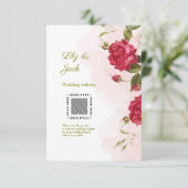 Carte D'accompagnement Élégant Mariage à thème Rose (Debout devant)