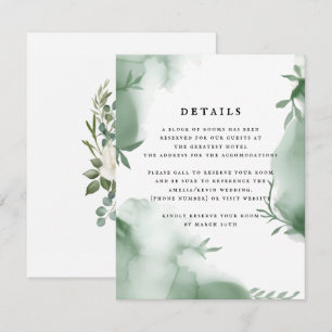 Carte D'accompagnement Élégant mariage aquarelle de verdure d'eucalyptus