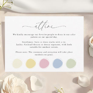 Carte D'accompagnement Élégant Mariage Attire Code Robe Palette de couleu