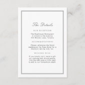 Carte D'accompagnement Élégant Mariage blanc de taille verte Détails Insé (Devant)