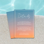 Carte D'accompagnement Elégant Mariage bleu orange