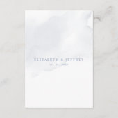 Carte D'accompagnement Élégant Mariage botanique moderne Dusty Blue Flora (Dos)