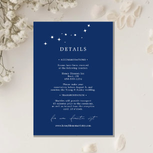 Carte D'accompagnement Élégant Mariage Céleste Détails Bleu Marine