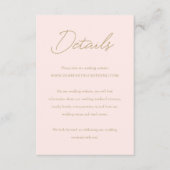 Carte D'accompagnement Élégant Mariage classique rose et or (Devant)