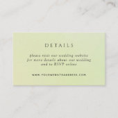 Carte D'accompagnement Elégant Mariage d'aquarelle verte / Détails (Devant)