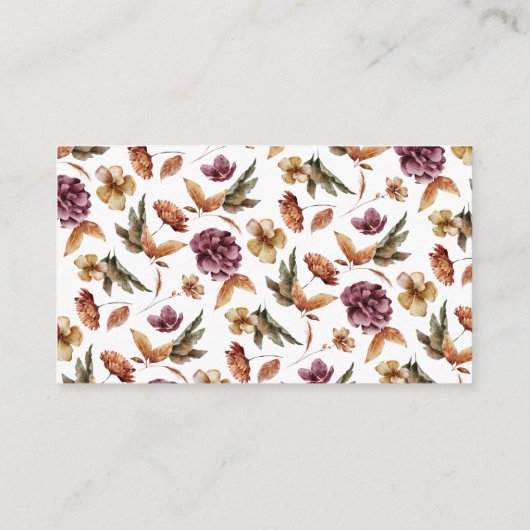 Carte D'accompagnement Élégant Mariage d'automne (Dos)