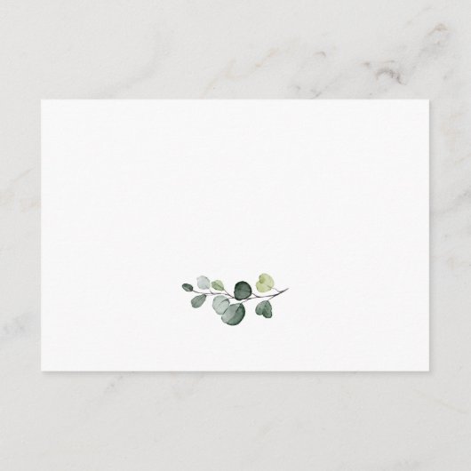 Carte D'accompagnement Élégant Mariage de Bohême Eucalyptus (Dos)