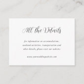 Carte D'accompagnement Élégant Mariage de calligraphie Détails du site we (Devant)