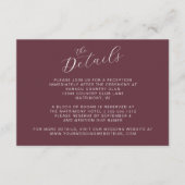 Carte D'accompagnement Élégant Mariage de calligraphie moderne de Bourgog (Devant)