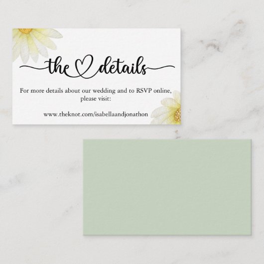 Carte D'accompagnement Élégant Mariage de calligraphie Site Web Boîtier v (Devant / Derrière)