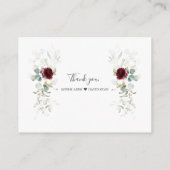 Carte D'accompagnement Élégant Mariage de code QR floral de Bourgogne (Dos)