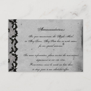 Carte D'accompagnement Élégant Mariage de dentelle gothique de chauve-sou