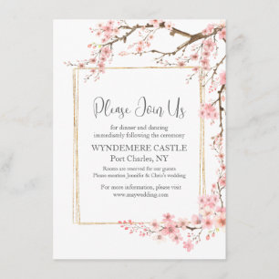 Carte D'accompagnement Élégant Mariage de fleurs de cerisier