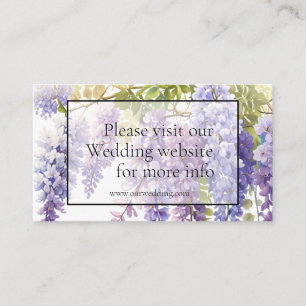 Carte D'accompagnement Élégant mariage de glycine couleur violet