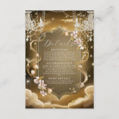 Carte D'accompagnement Elégant Mariage de lustre en cristaux d'or (Devant)