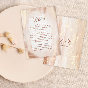 Carte D'accompagnement Élégant Mariage de Monogramme en or en terre cuite
