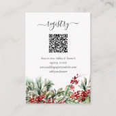 Carte D'accompagnement Élégant Mariage de Noël d'hiver registre QR Code (Devant)