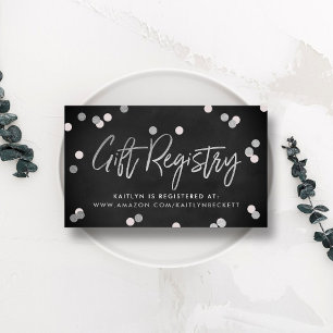 Carte D'accompagnement Élégant Mariage de registre cadeau de foil argenté