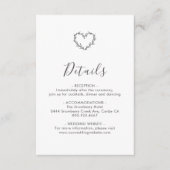 Carte D'accompagnement Élégant Mariage de script de coeur (Devant)