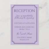 Carte D'accompagnement Élégant Mariage de script Lilac (Devant)