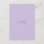 Carte D'accompagnement Élégant Mariage de script Lilac (Dos)