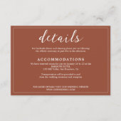 Carte D'accompagnement Élégant Mariage de script ordonné en terre cuite r (Devant)
