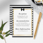 Carte D'accompagnement Élégant Mariage de trame en or noir blanc
