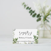 Carte D'accompagnement Elégant Mariage de verdure aquarelle registre QR (Debout devant)