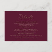 Carte D'accompagnement Élégant Mariage d'écriture manuscrite en or de Bou (Devant)