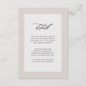 Carte D'accompagnement Elégant Mariage Détails de l'invité Noir (Devant)