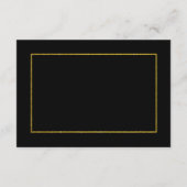 Carte D'accompagnement Élégant Mariage d'or noir en désir poème bien (Dos)