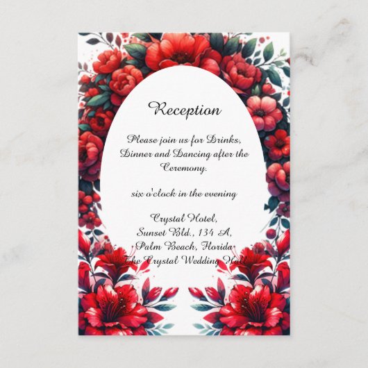 Carte D'accompagnement Élégant Mariage élégant Big Red Poppies (Devant)