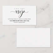 Carte D'accompagnement Élégant mariage en ligne RSVP répondre (Devant / Derrière)