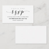 Carte D'accompagnement Élégant mariage en ligne RSVP répondre (Devant / Derrière)