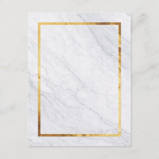 Carte D'accompagnement Élégant Mariage en or marbré moderne (Dos)