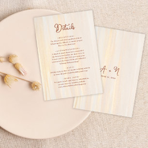 Carte D'accompagnement Élégant Mariage en terre cuite rustique et monogra