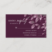 Carte D'accompagnement Elégant Mariage feuille de la forêt de Bourgogne R (Devant)