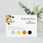 Carte D'accompagnement Élégant Mariage floral blanc et jaune (Debout devant)