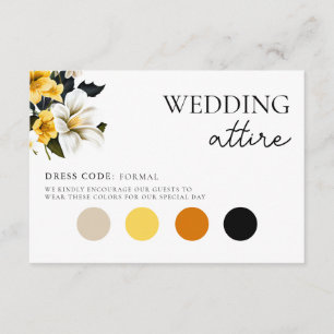 Carte D'accompagnement Élégant Mariage floral blanc et jaune