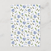 Carte D'accompagnement Élégant Mariage Floral Bleu (Dos)