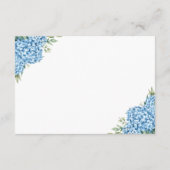 Carte D'accompagnement Élégant Mariage floral Blue Hydrangea (Dos)