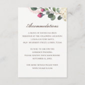 Carte D'accompagnement Élégant Mariage floral | Hébergement rose + QR (Devant)